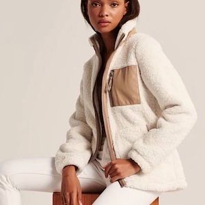 A&f Sherpa Shirt Jacket